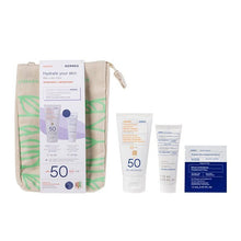 Load image into Gallery viewer, Korres PROMO PACK Yogurt Tinted Face Sunscreen SPF50 50ml,Foaming Cleansing Cream 20ml & Face Serum 1.5ml.