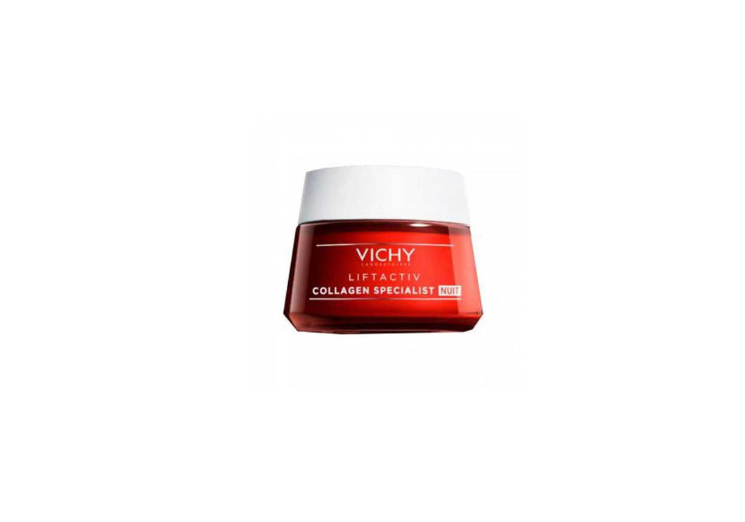 Vichy Liftactiv Collagen Specialist Night Cream 50 ml Reduce Wrinkles,Firms Skin, Boosts Radiance