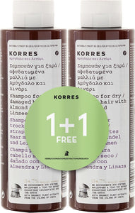 Korres Almond & Linseed Rebuilding/Nourishing Shampoo for Dry Hair 2x250ml