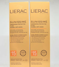 Load image into Gallery viewer, Lierac Sunissime Energizing Fluide Global Anti-Aging Face SPF 15+ 2x40 ml
