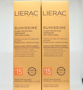 Lierac Sunissime Energizing Fluide Global Anti-Aging Face SPF 15+ 2x40 ml